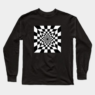 Psychedelic tunnel. Optical illusion. Black and white. Long Sleeve T-Shirt